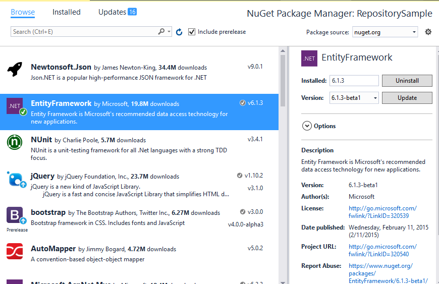 entityframework